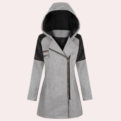 Manteau d'hiver élégant pour femme avec capuche
