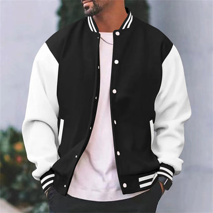 Herren Bomberjacke Modern Klassisch Druckknöpfe - IdealeKleiden