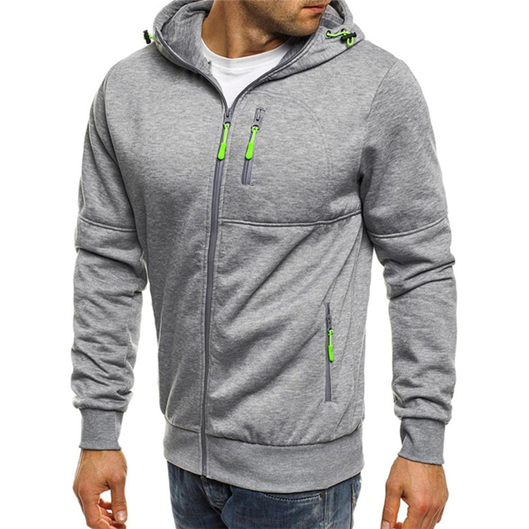 Sweatshirt décontracté à capuche zippé pour homme