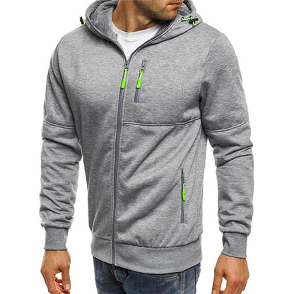 Sweatshirt décontracté à capuche zippé pour homme