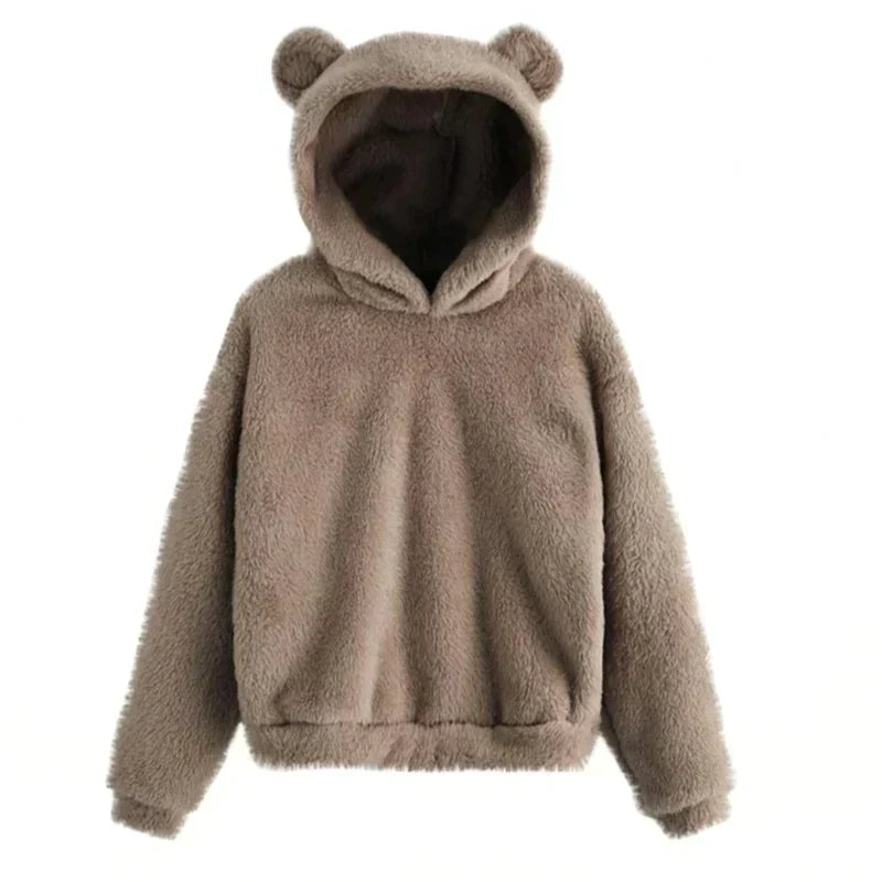 Pull à capuche ours élégant pour femme