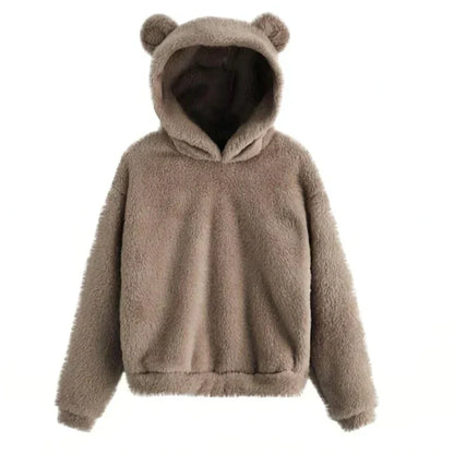 Pull à capuche ours élégant pour femme