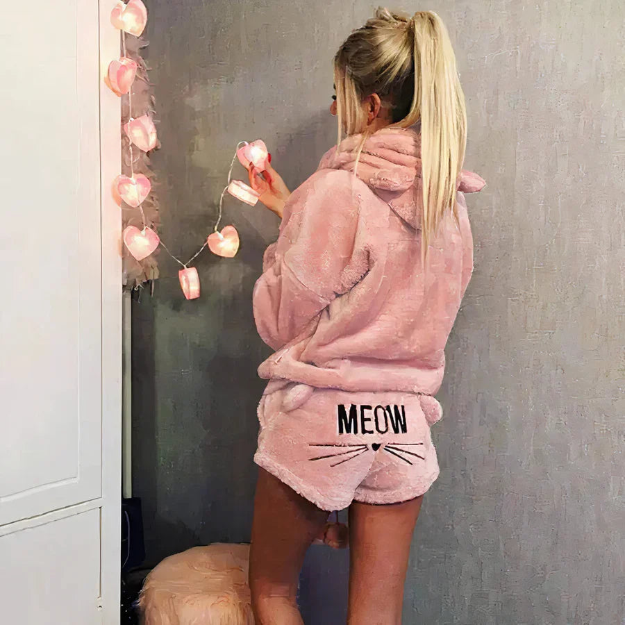 Ensemble pyjama femme : Haut et short en coton