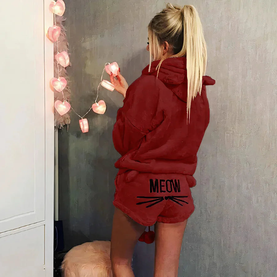 Ensemble pyjama femme : Haut et short en coton
