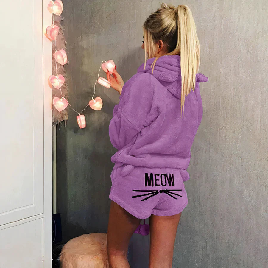 Ensemble pyjama femme : Haut et short en coton