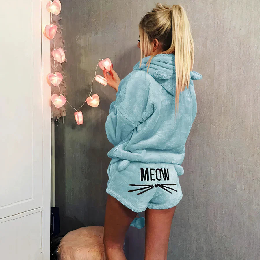 Ensemble pyjama femme : Haut et short en coton