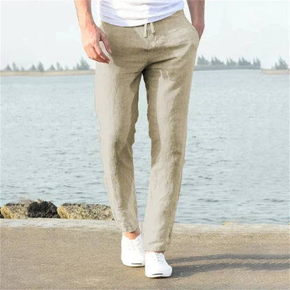 Pantalon en lin homme léger confortable été