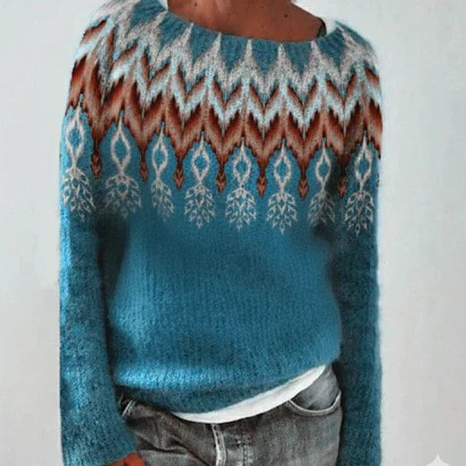 Pull de Noël femme nordique hivernal