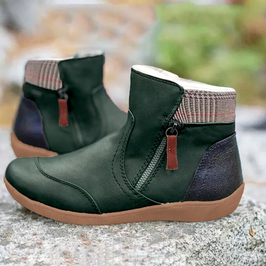 Modische Stiefeletten Kunstfell Schuhe - IdealeKleiden