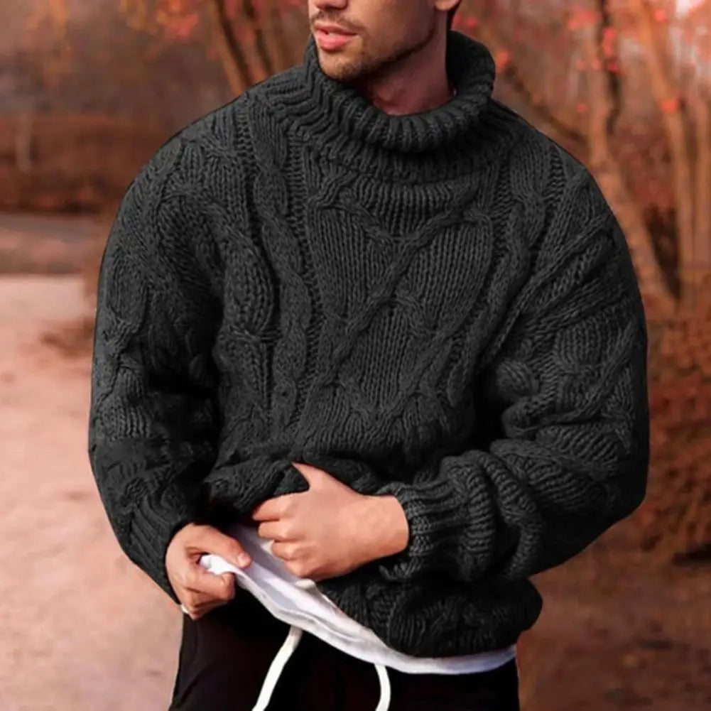 Pull tricoté épais en laine pour homme, chaud pour l'hiver