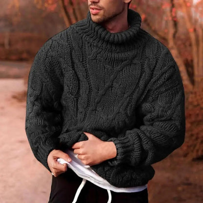 Pull tricoté épais en laine pour homme, chaud pour l'hiver