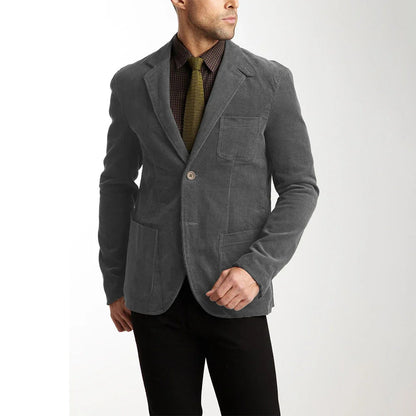 Veste en velours côtelé marron élégante pour hommes