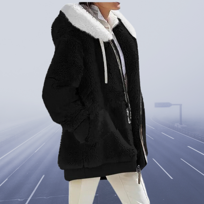 Veste oversize femme en teddy-peluche manteau chaud d'hiver