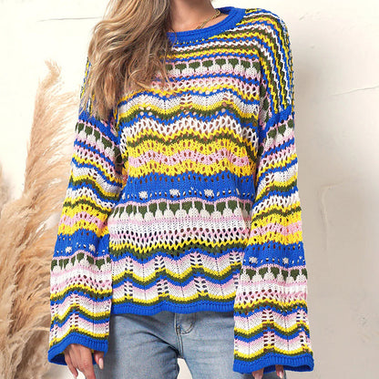 Pull en maille élégant Motif rayé Design raffiné