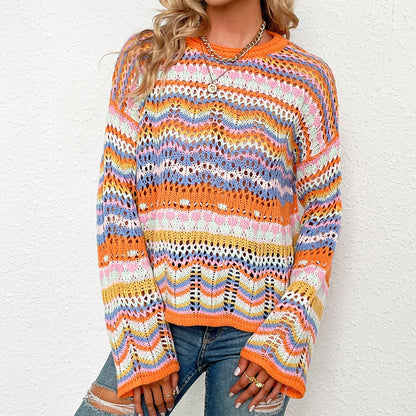 Pull en maille élégant Motif rayé Design raffiné