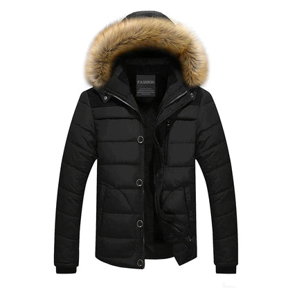 Parka d'hiver pour femme avec col en fourrure et capuche