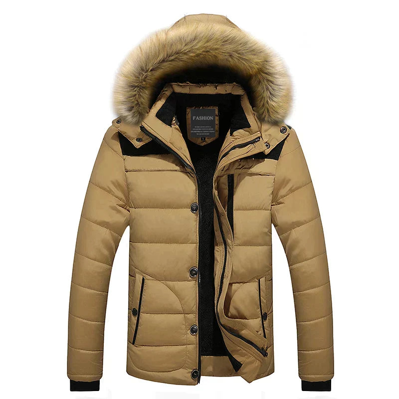 Parka d'hiver pour femme avec col en fourrure et capuche