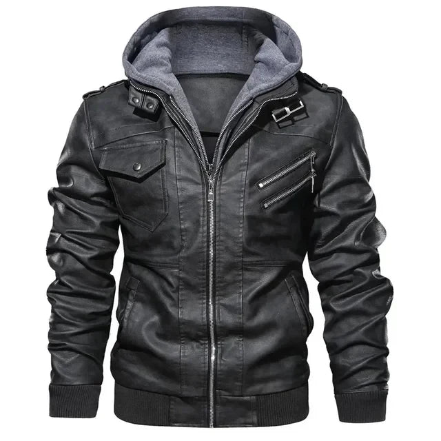 Blouson en cuir élégant pour homme - style motard