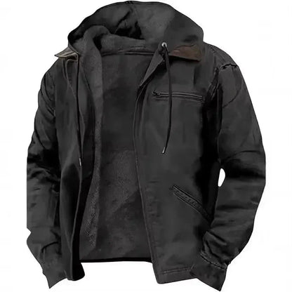 Veste d'hiver pour hommes, chaude, épaisse, à capuche