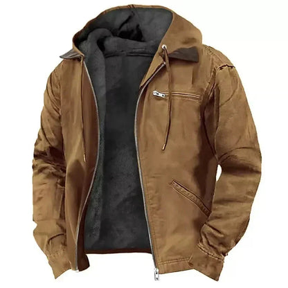 Veste d'hiver pour hommes, chaude, épaisse, à capuche