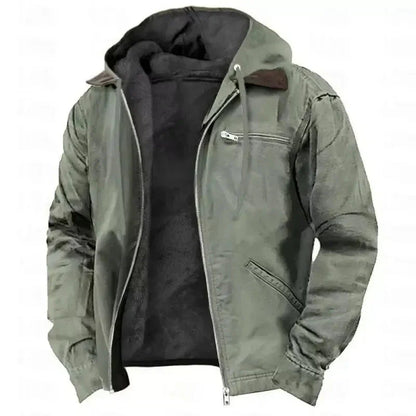 Veste d'hiver pour hommes, chaude, épaisse, à capuche
