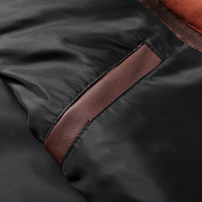Herren Lederjacke Biker Stil Kapuze - IdealeKleiden