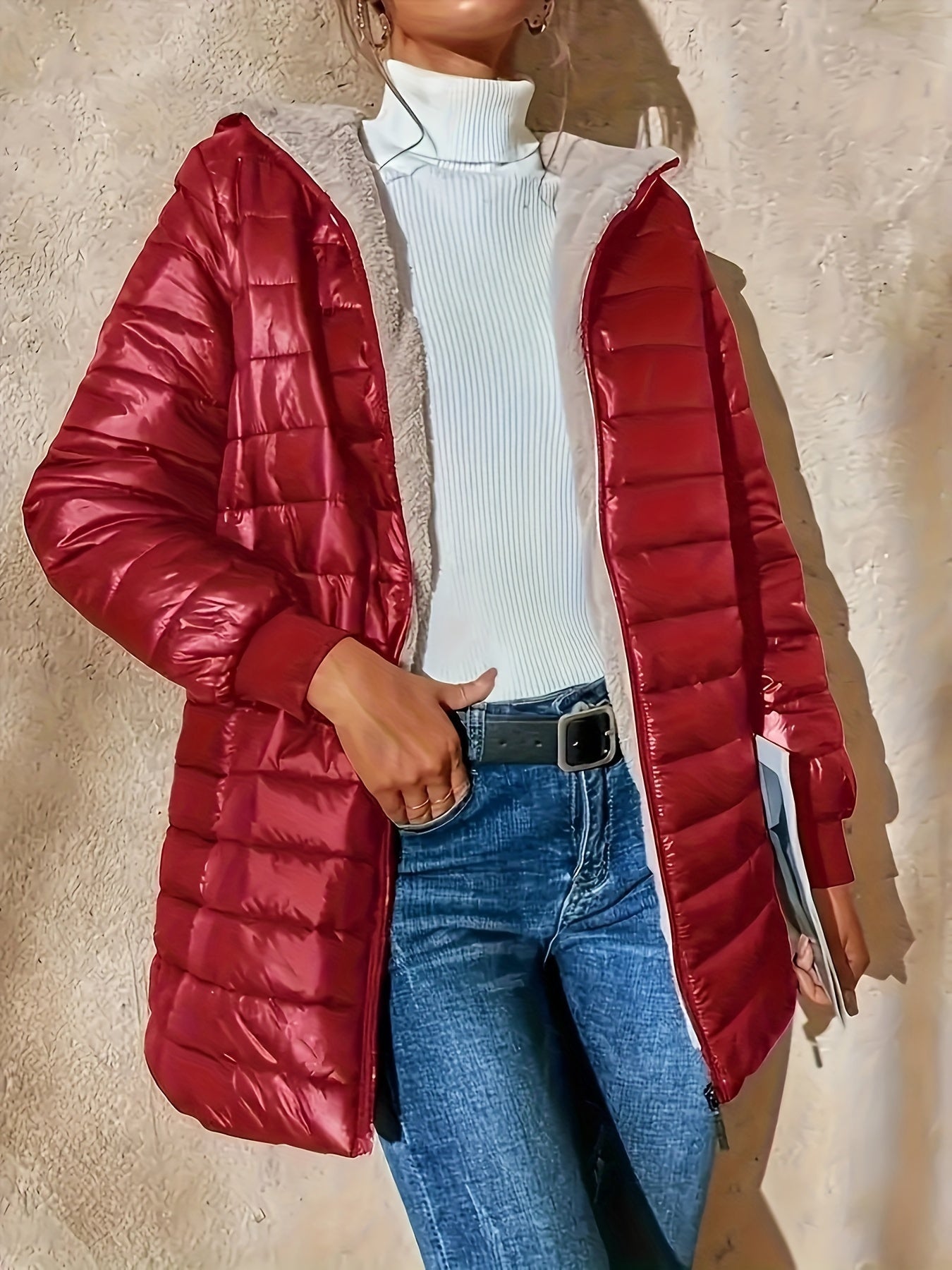 Manteau d'hiver long femme doudoune chaude