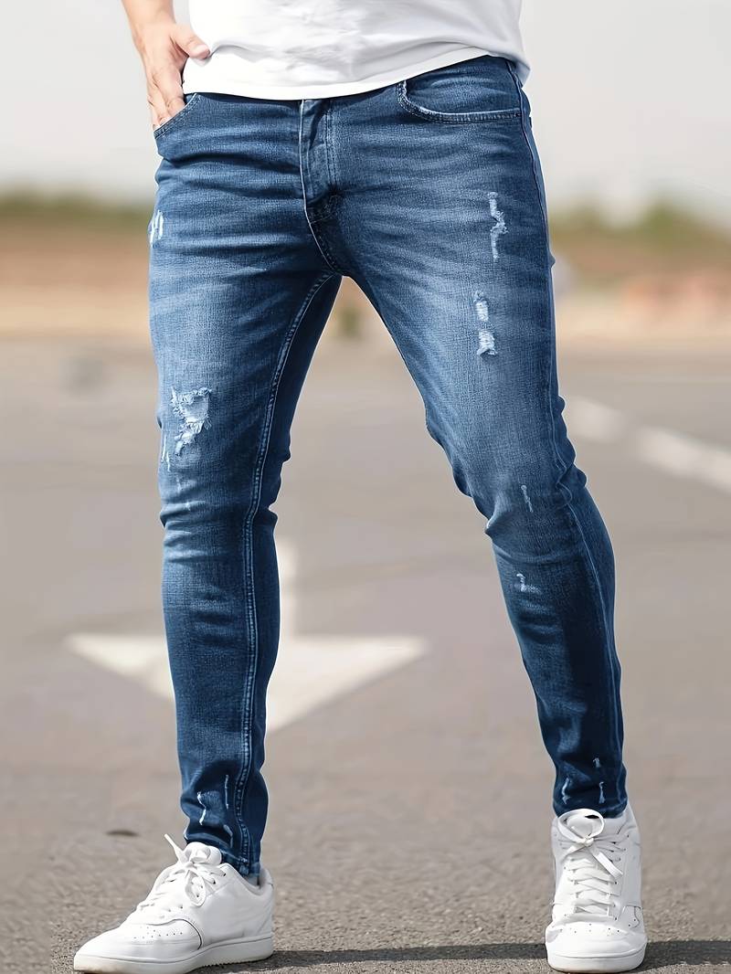 Jean déchiré homme extensible coupe skinny