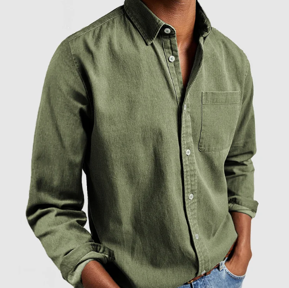 Chemise en jean décontractée à manches longues pour hommes