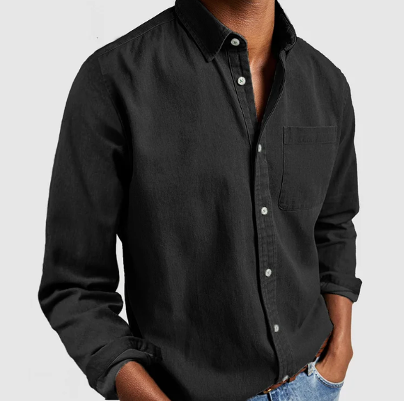 Chemise en jean décontractée à manches longues pour hommes