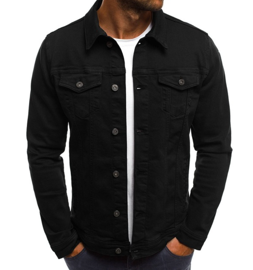 Veste en jean confortable pour homme avec poches