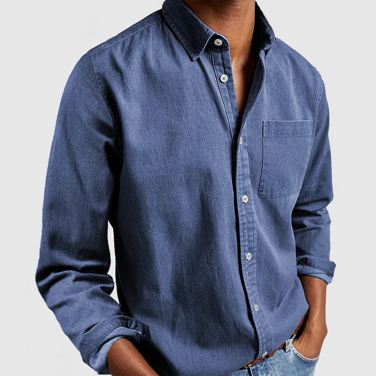 Veste en jean décontractée à manches longues pour hommes