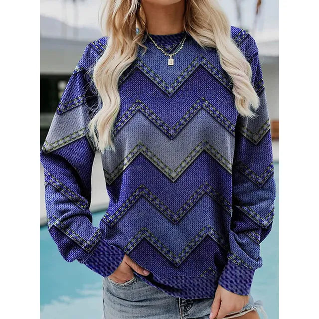 Pull tendance avec imprimé motif