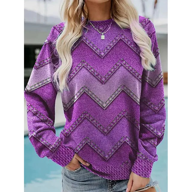 Pull tendance avec imprimé motif