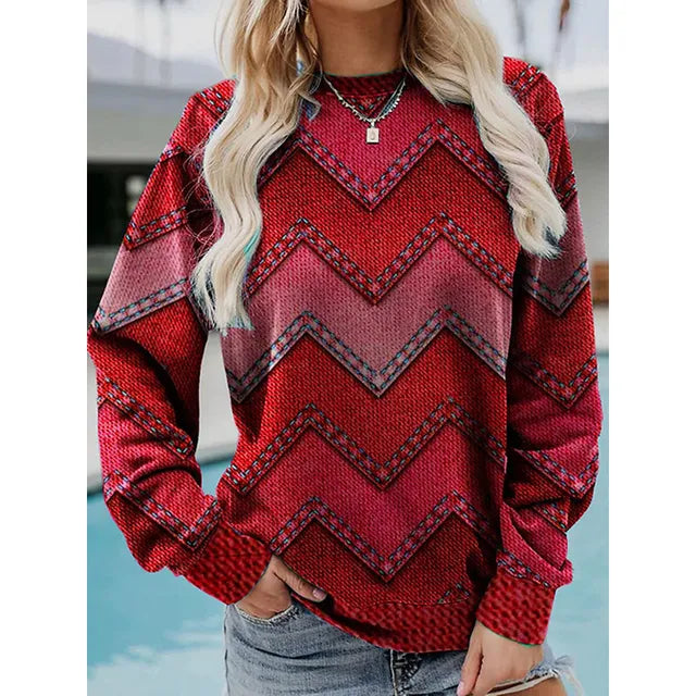 Pull tendance avec imprimé motif
