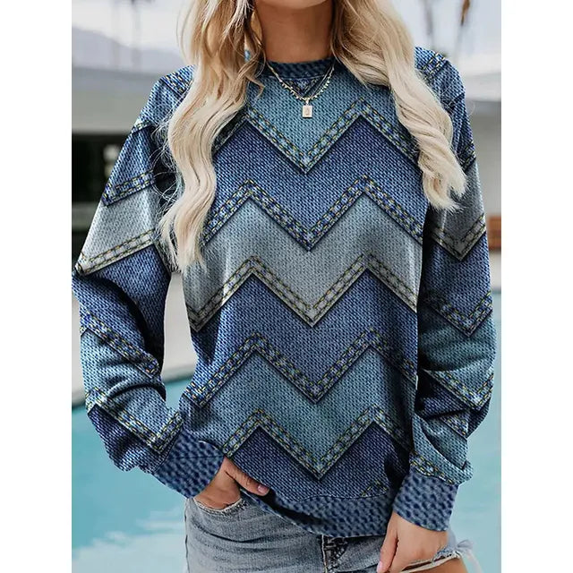 Pull tendance avec imprimé motif