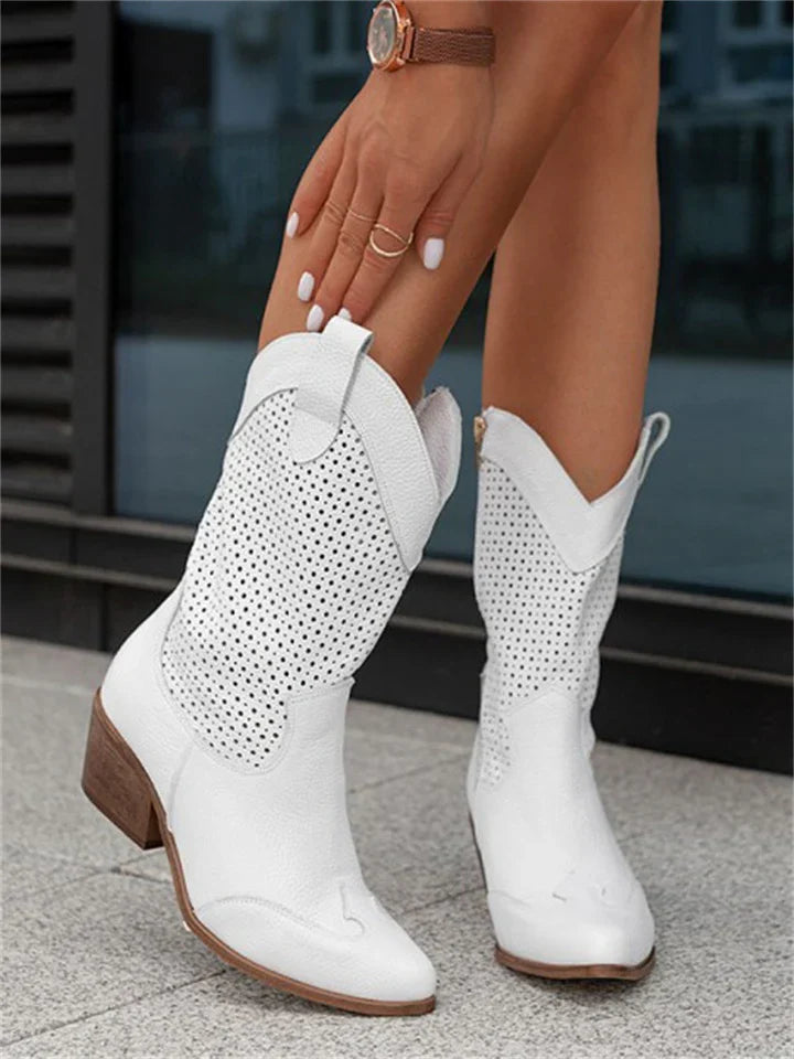 Bottes western blanches pour femmes