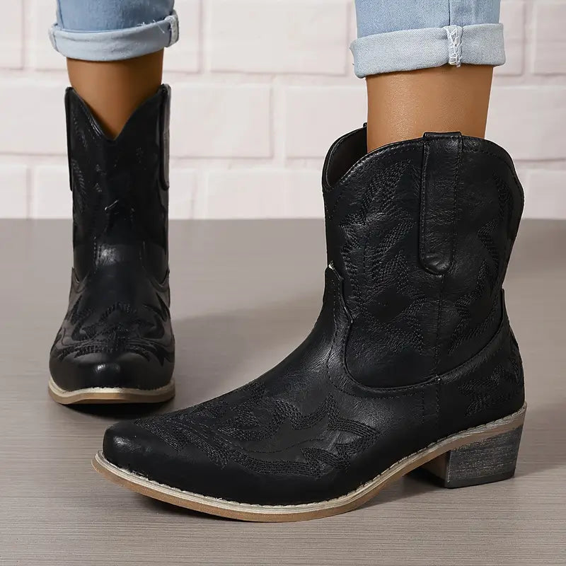 Elegante Stiefeletten Frauen Western Style - IdealeKleiden
