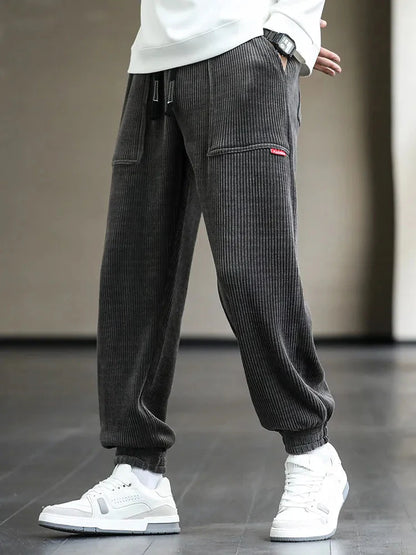 Pantalon en velours côtelé pour hommes style baggy confortable