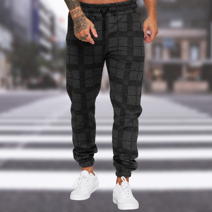 Herren Jogger Hose Kariert Elastisch - IdealeKleiden