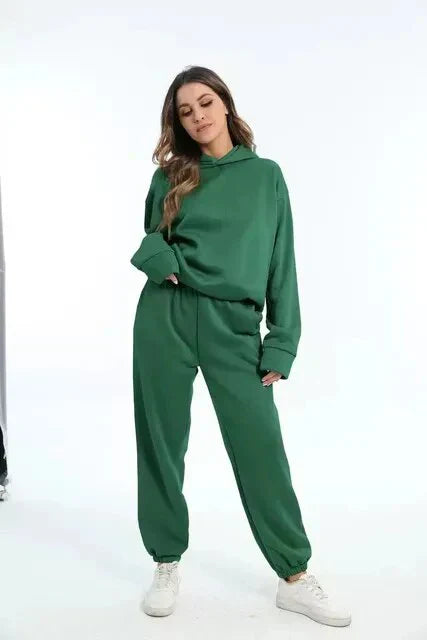 Ensemble de sport pour femme bleu sweat à capuche pantalon de jogging