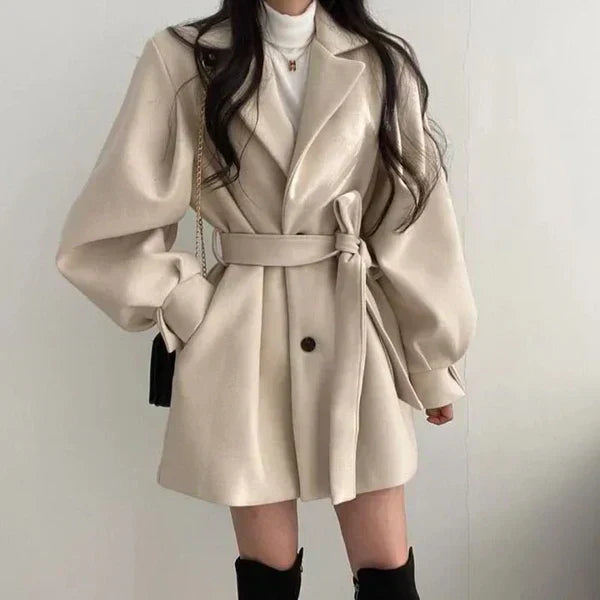 Judith - Manteau court femme à lacer