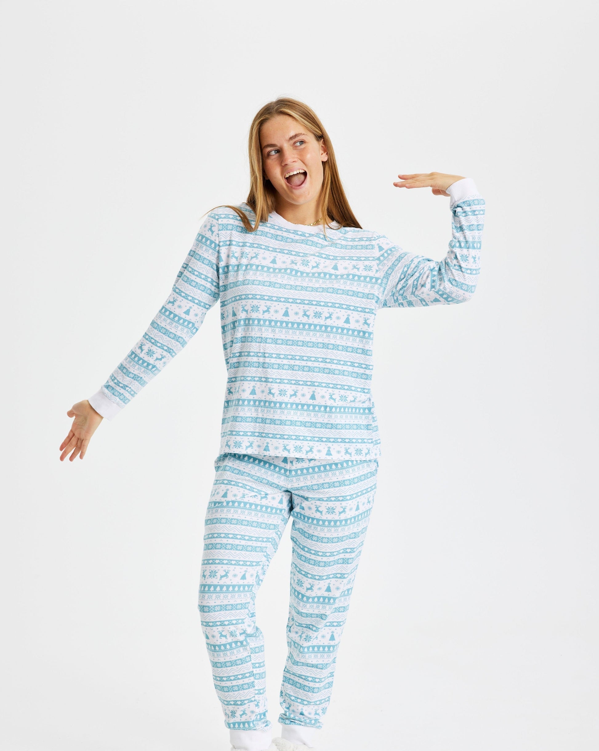 Weihnachts-Pyjama Damen Festlich Rot - IdealeKleiden