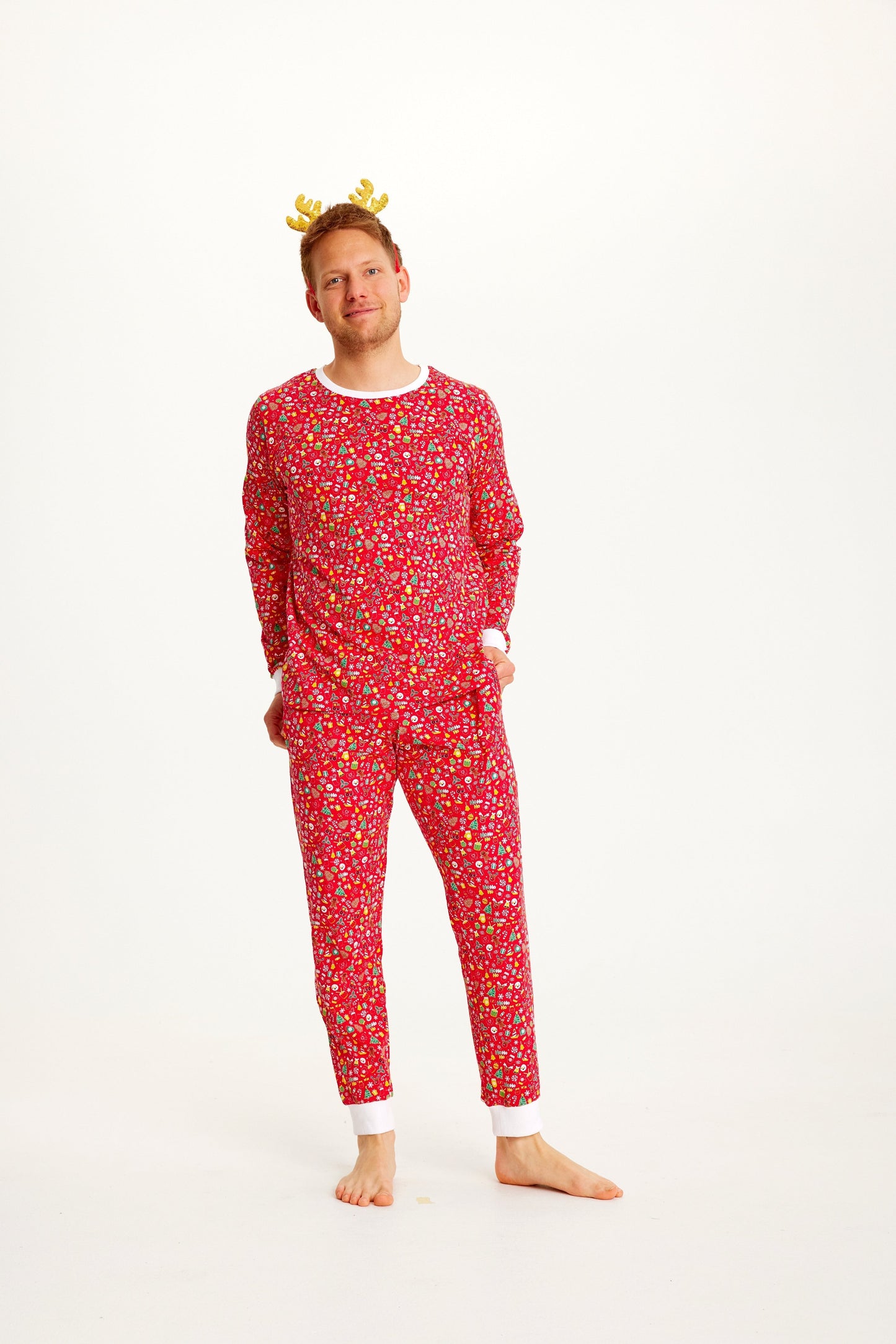 Weihnachtspyjama Rot Herren Lustig - IdealeKleiden