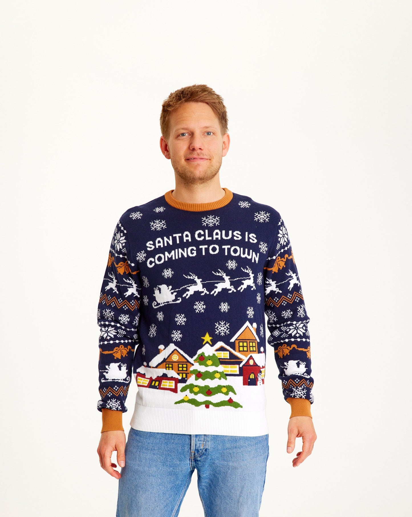 Weihnachtsmann Kostüm Marine Blau Herren - IdealeKleiden