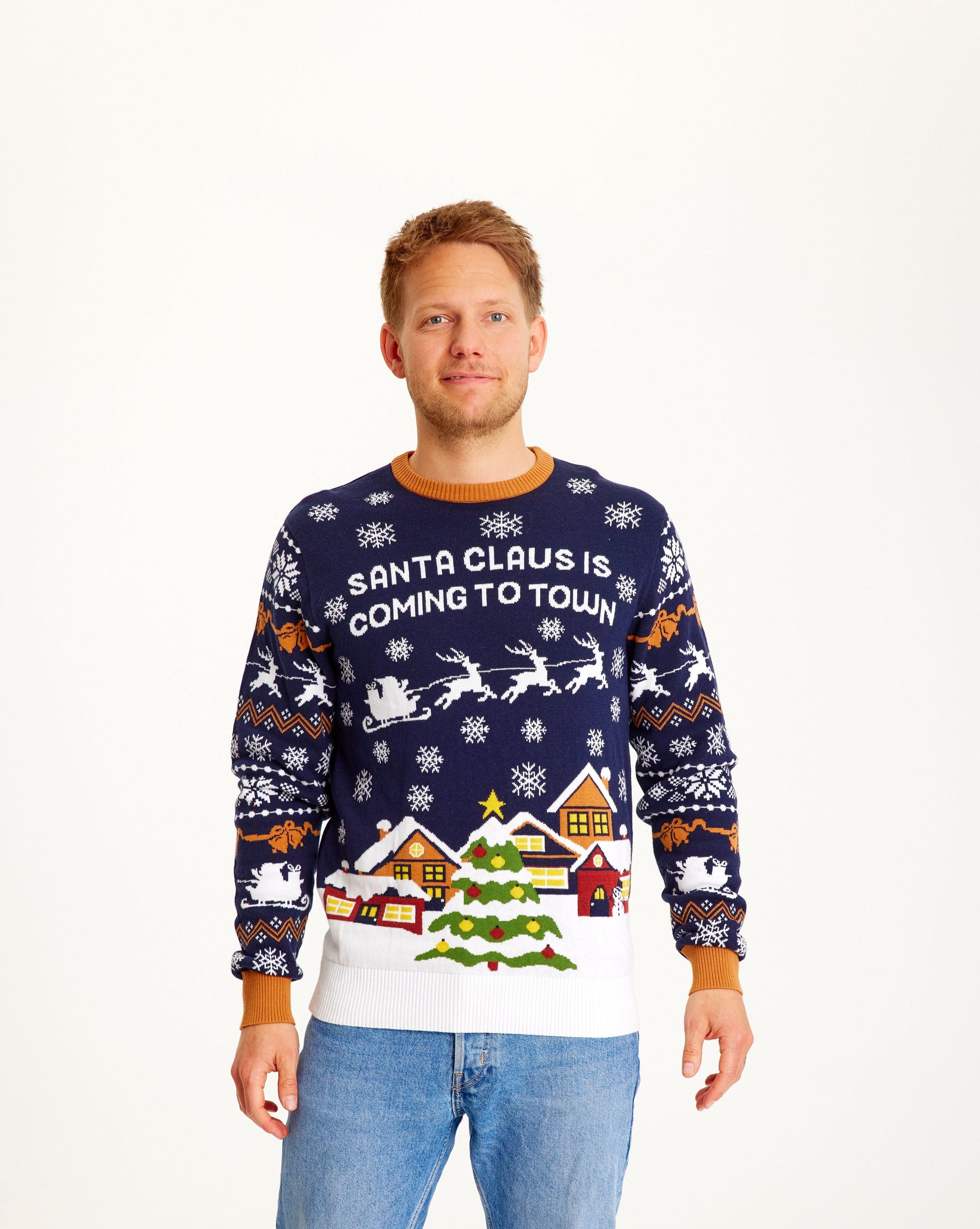 Weihnachtsmann Kostüm Marine Blau Herren - IdealeKleiden