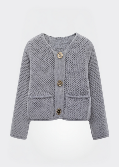 Cardigan doux à boutons pour femme