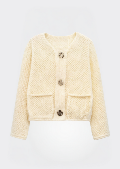 Cardigan doux à boutons pour femme