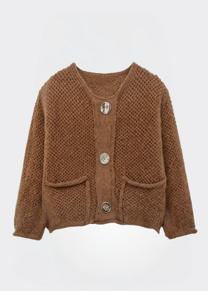 Cardigan doux à boutons pour femme