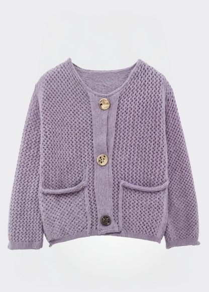 Cardigan doux à boutons pour femme